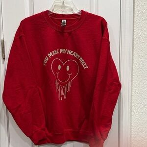 Red Heart Graphic unisex Sweatshirt size L